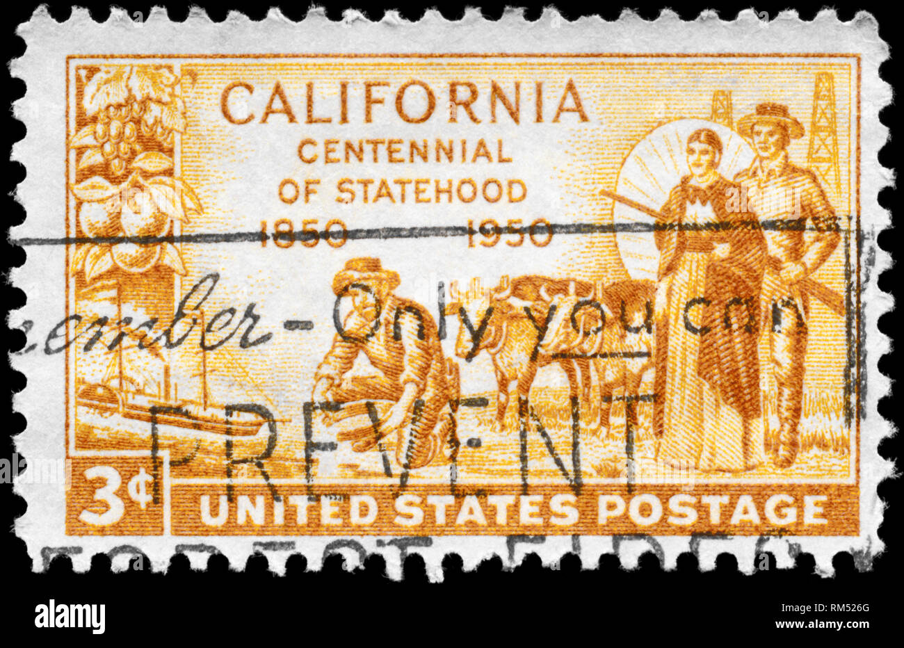 usa-circa-1950-a-stamp-printed-in-usa-shows-the-gold-miner-pioneers-and-ss-oregon-devoted-to-california-statehood-centenary-circa-1950-RM526G.jpg