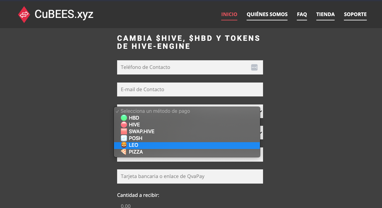 Cambia $LEO, $POSH, $PIZZA y $HIVE.SWAP a Pesos Cubanos y MLC