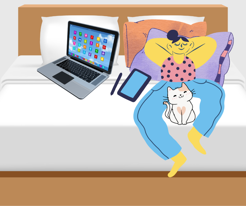 Navy Simple Woman Sleep Illustration National Napping Day Facebook Post.png
