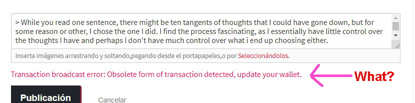 Transaction Broadcast Error