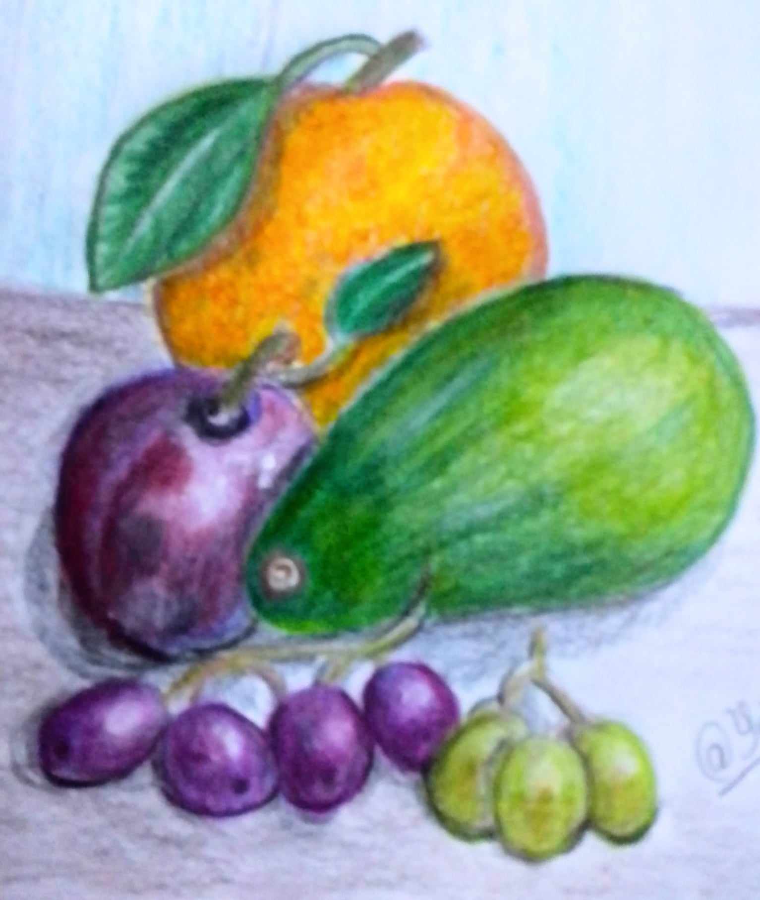 Bodegón de Frutas (dibujo)( Fruit Still Life (drawing) — Hive