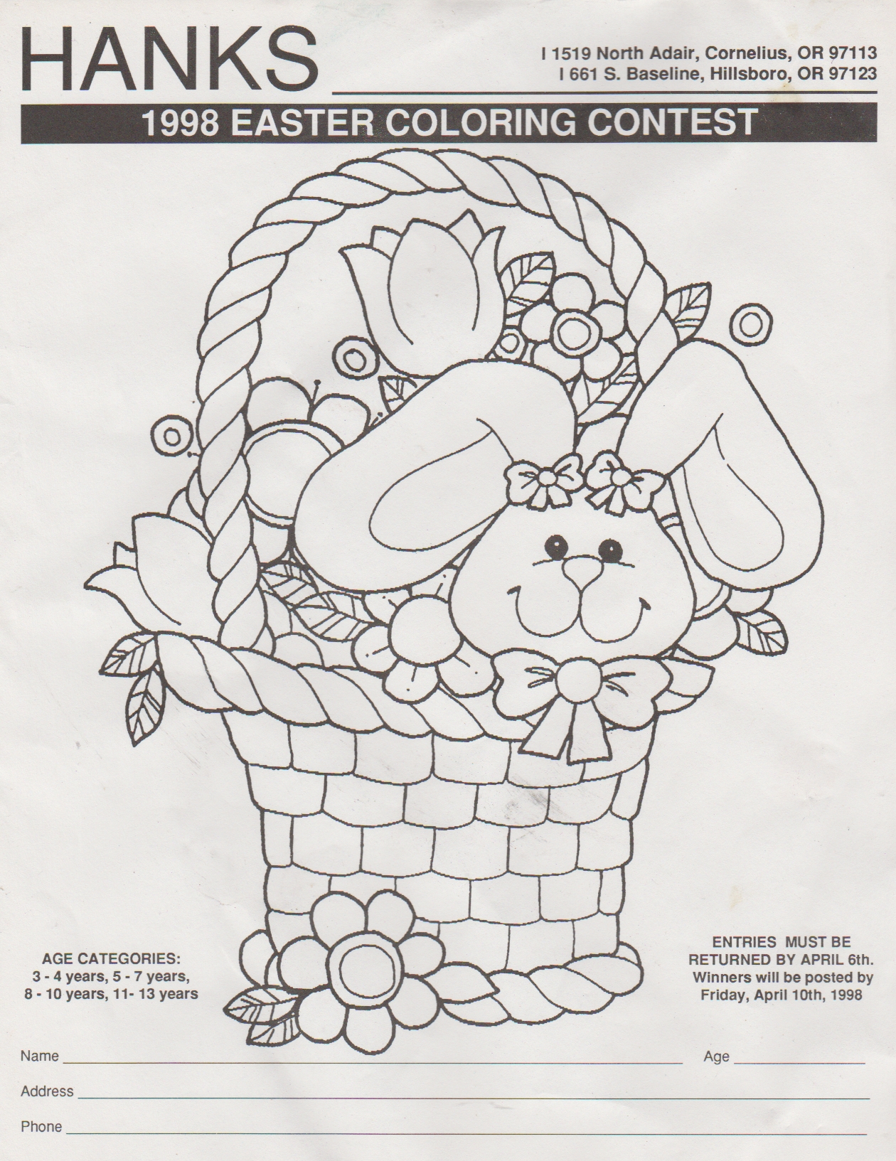 1998-04-06 - Monday - Deadline for Hanks 1998 Easter Coloring Contest - Bunny in a Basket - 01.jpg