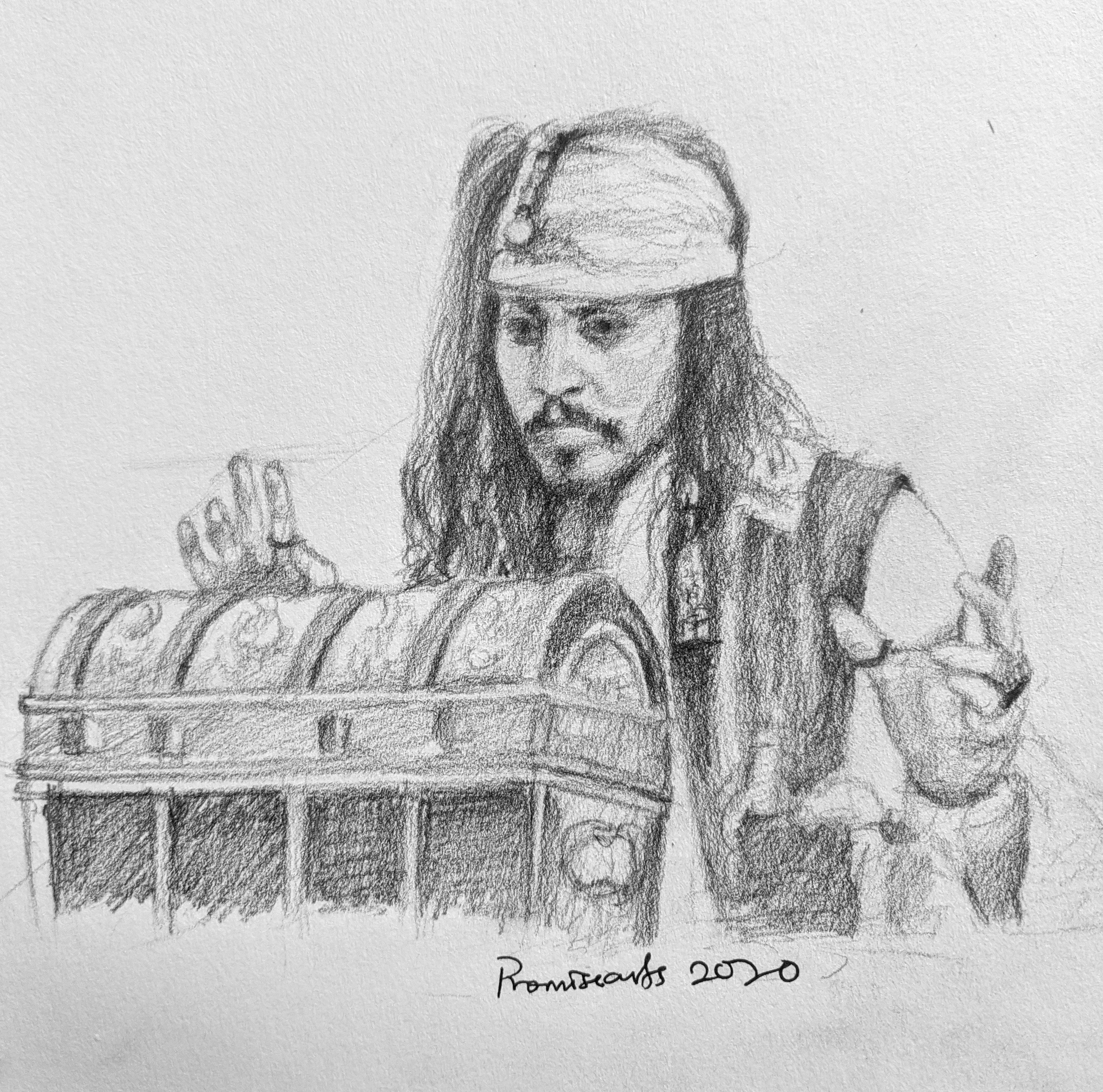 How To Draw Captain Jack Sparrow For Beginners (Johnny Depp in the Pirates  of the Caribbean Movies) - YouTube