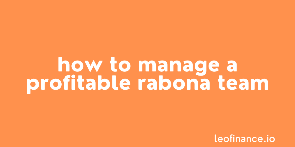 How to manage a profitable Rabona team.