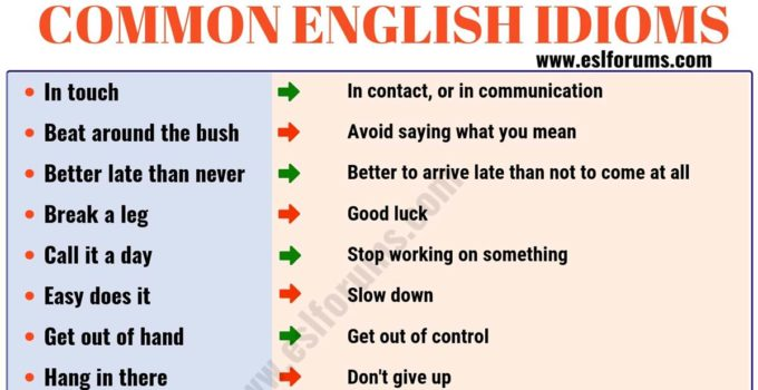 Study A Few More Idioms For Esl Students Hive