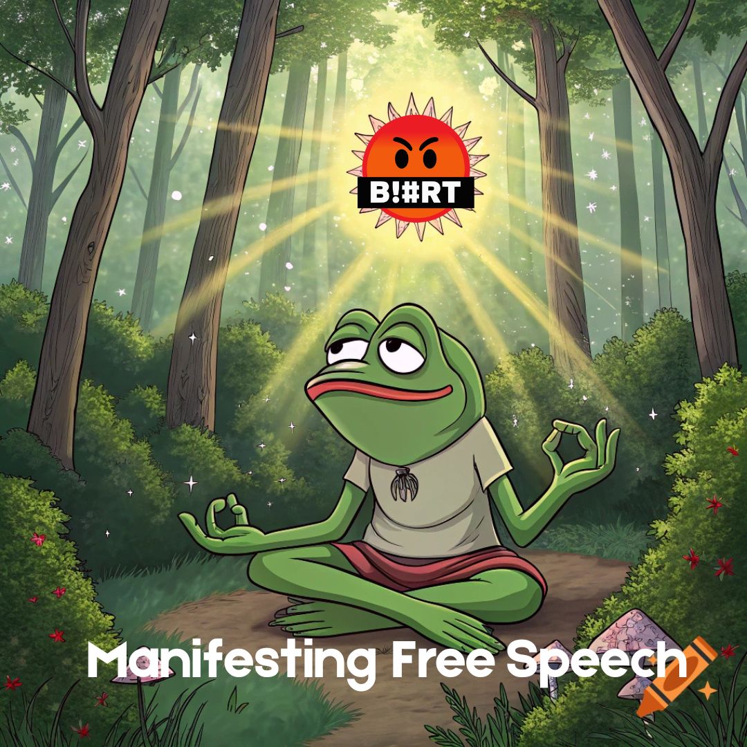 Pepe manifesting free speech On Blurt .jpg