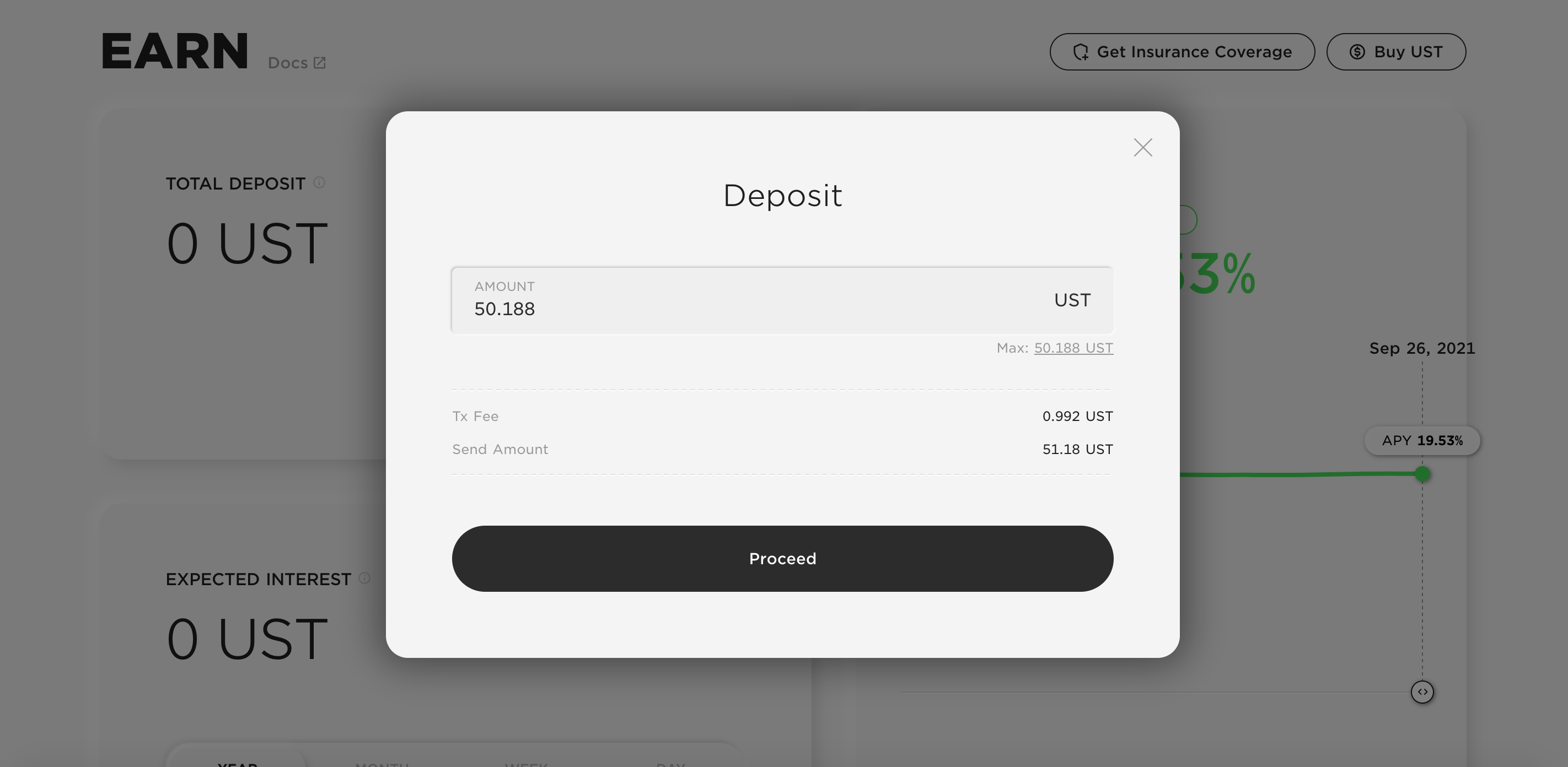 Screenshot of the Anchor deposit page.
