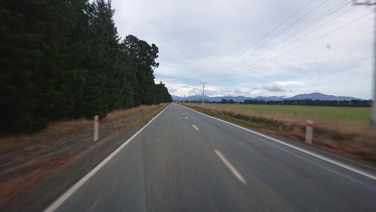 The mountain ranges along highway 94 heading out of Te Anau...