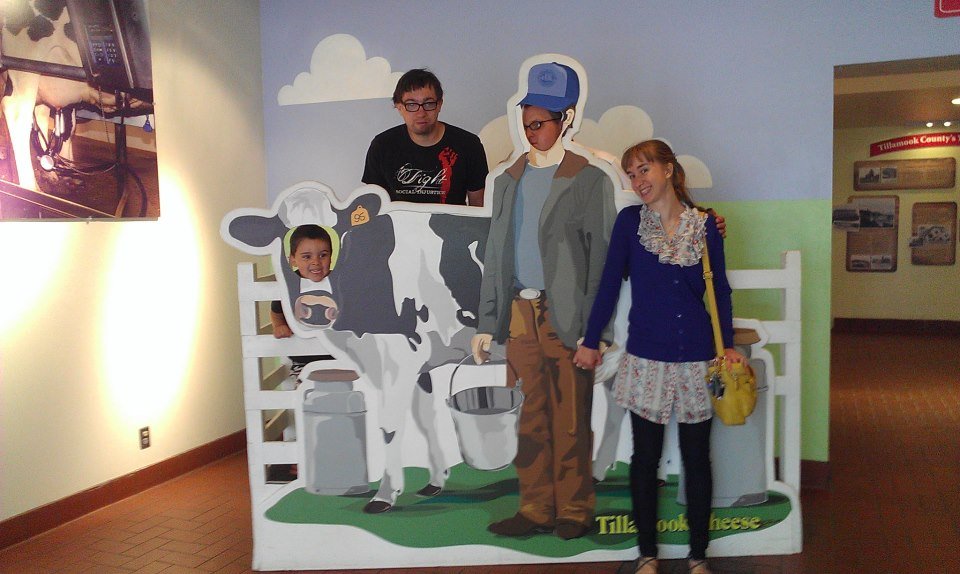 2012-08-19 - Sunday - Me Tommy Lutrell Emily Hundley kid tillamook cheese factory.jpg