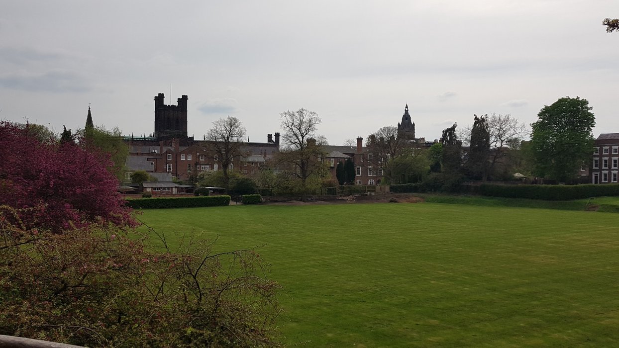 A view of Chester cathedral from the walls.