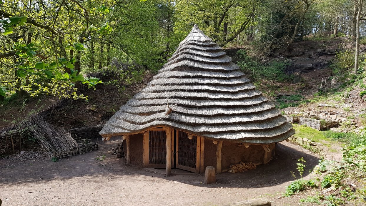 Beeston site’s reconstructed Bronze Age roundhouse.