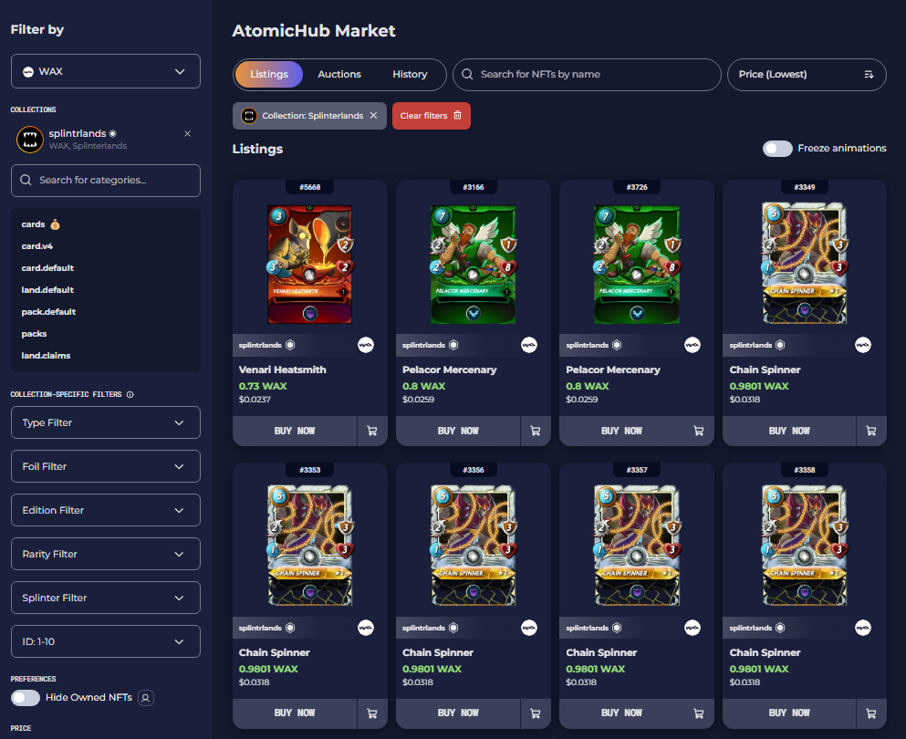 Here is what comes up for me right now which is sorted by lowest price