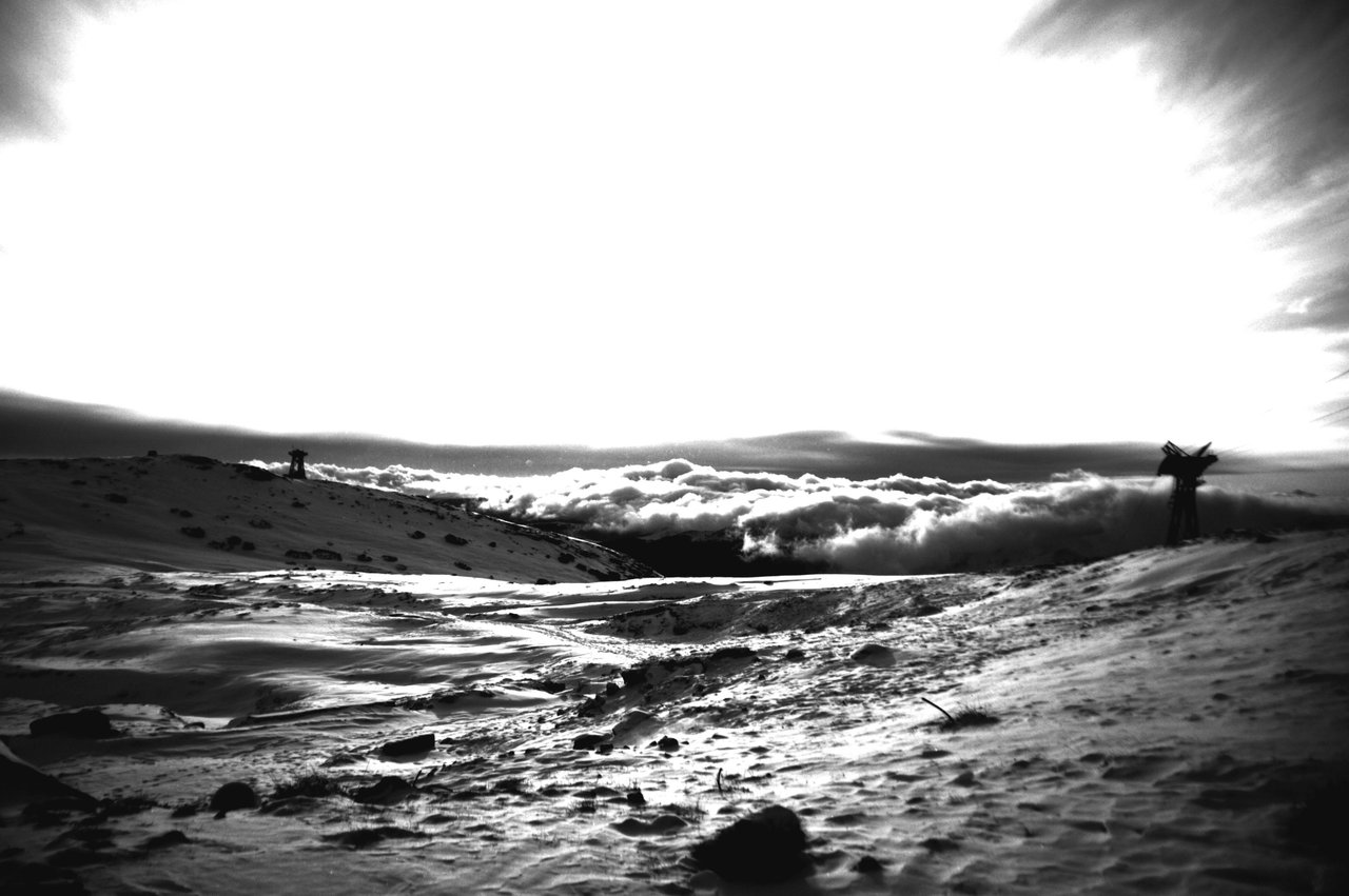 Black & White effect amplifies the Sun,Bucegi Mountain, Romania