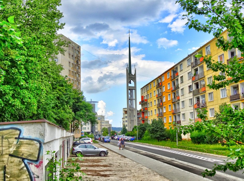 Gdynia is re-build by the communists, the needle is a church made of concrete