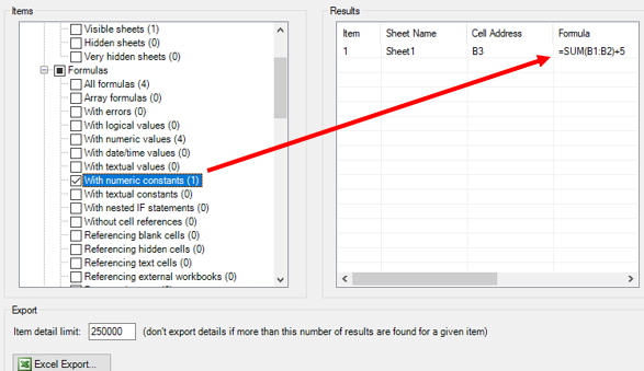find hardcoded values in excel formulas