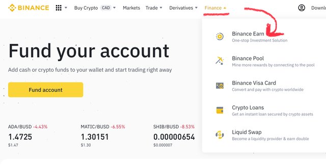 Earn Very High Interest Staking Your Crypto On Binance With The Binance Earn Button