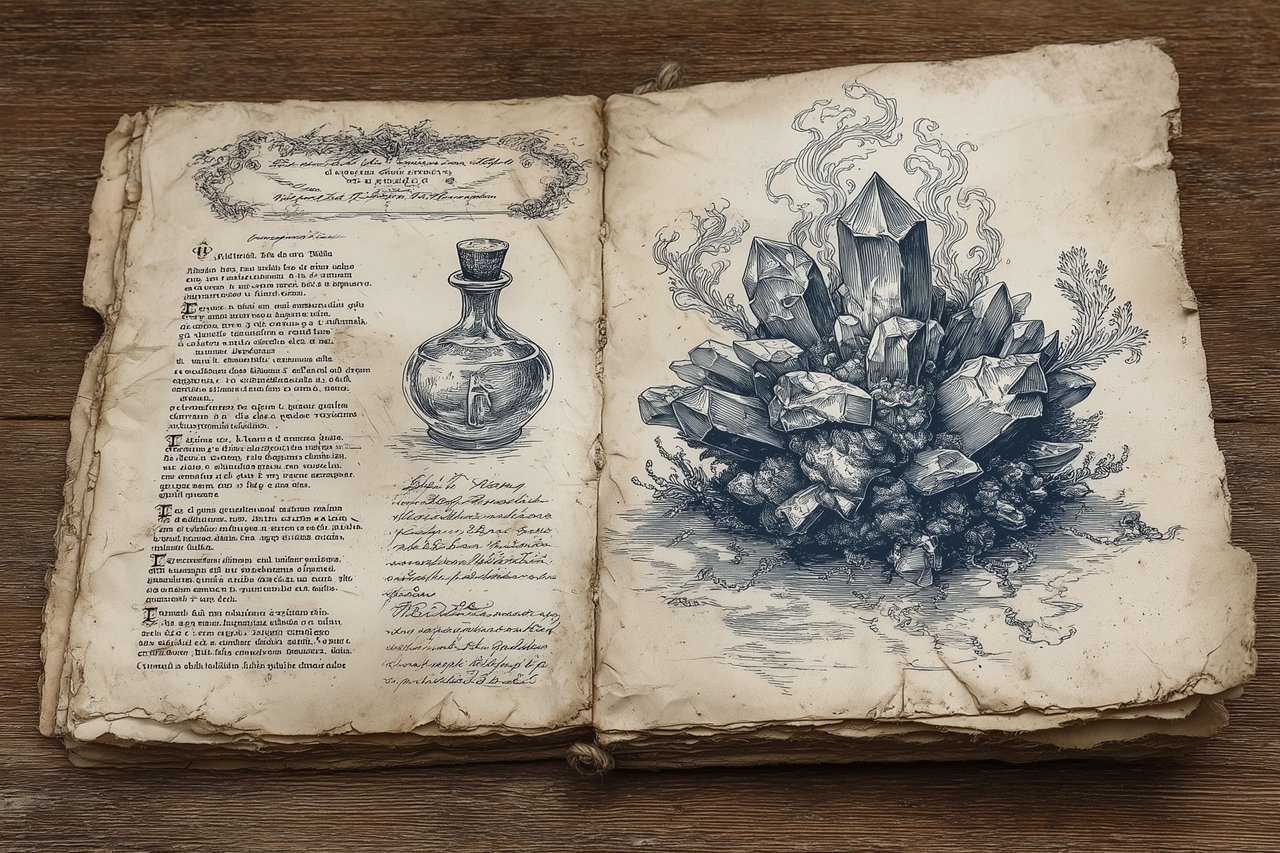 bjangles.tpg_A_full_image_of_ancient_illustrated_page_from_a_fi_c010b86d-92f0-485b-959a-56fcbb157298.png