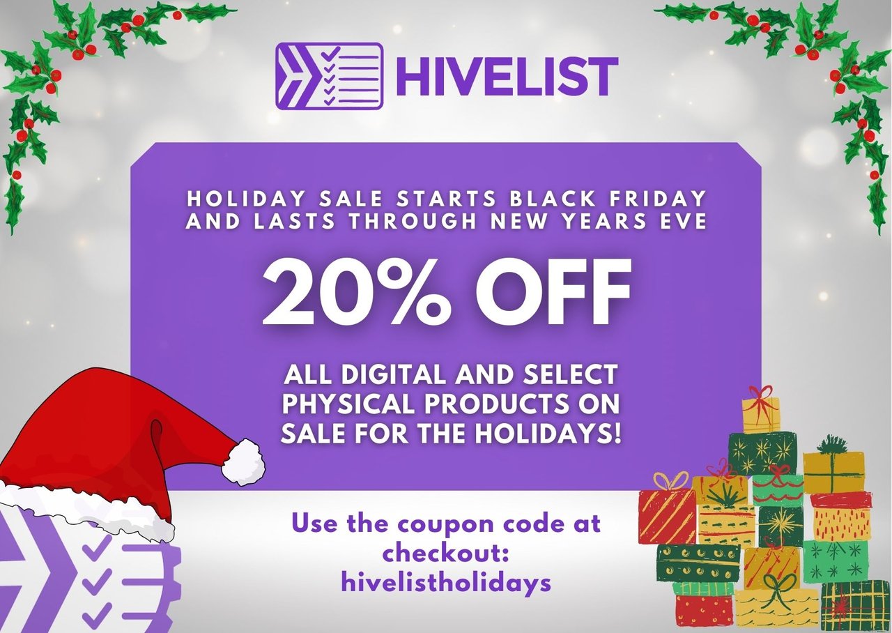 Hivelist Holidays Sale Starts Black Friday Through New Years Eve