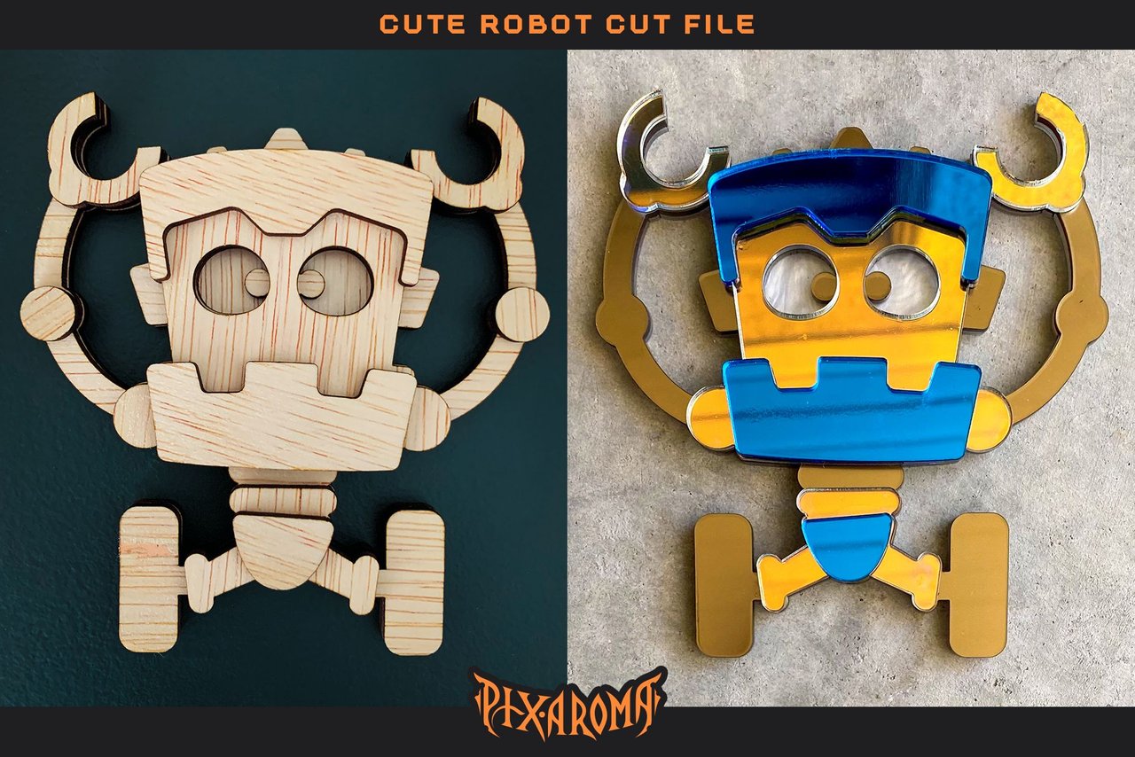 Cute Robots - 3D Layered Laser Cut Files Preview 13.jpg
