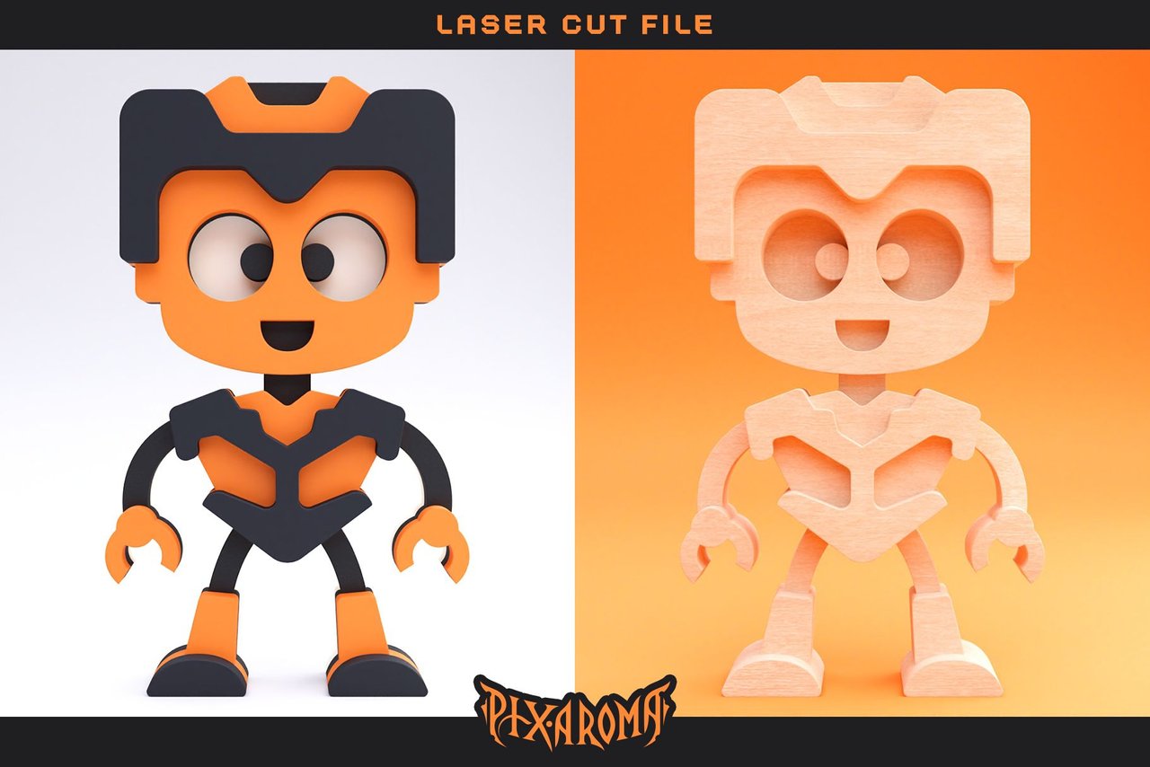 Cute Robots - 3D Layered Laser Cut Files Preview 5.jpg