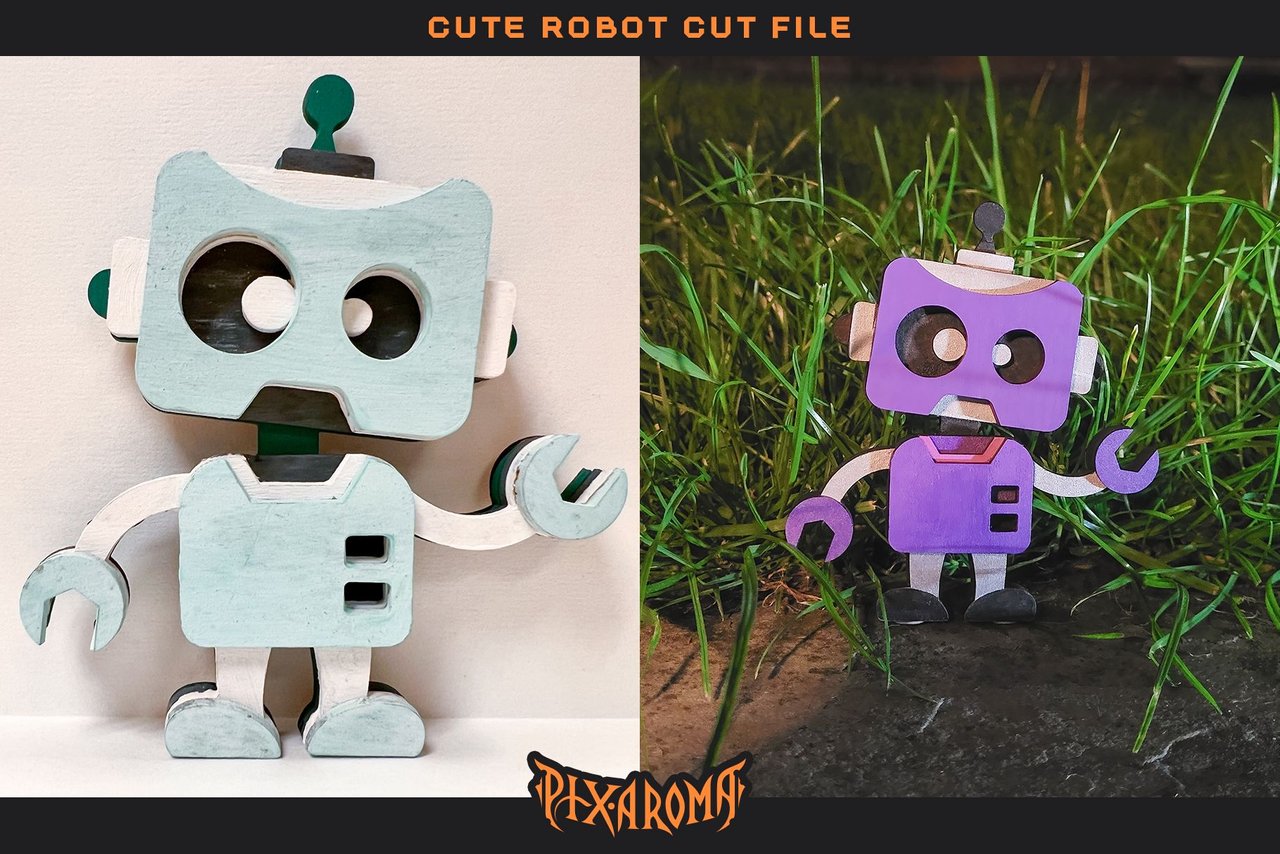 Cute Robots - 3D Layered Laser Cut Files Preview 21.jpg