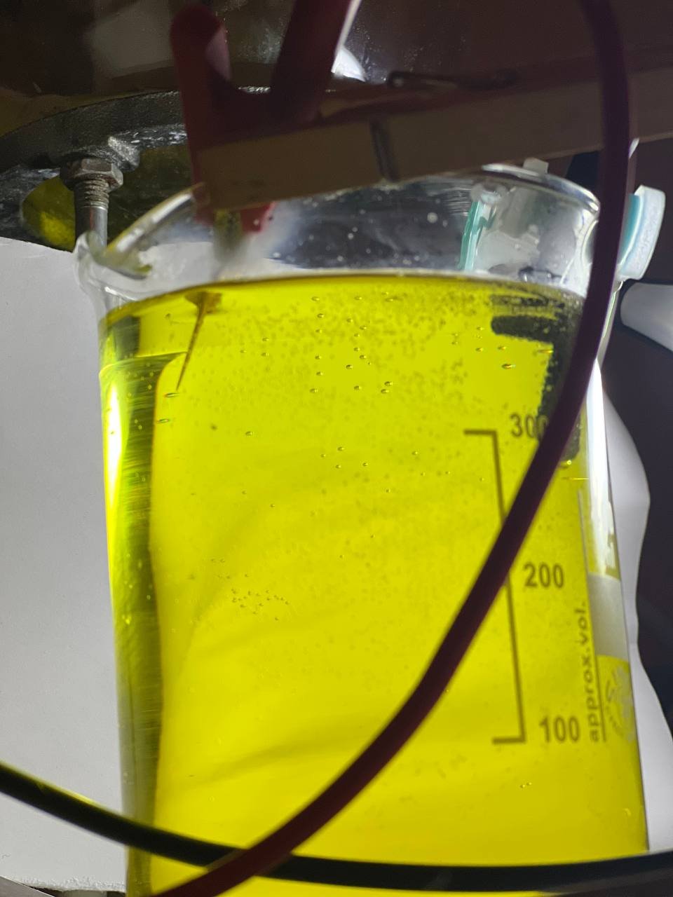 Ammonium Chloride + HCl electrolyte Solution produced a completely clear transparent liquid, no more Gold Hydroxide issues.