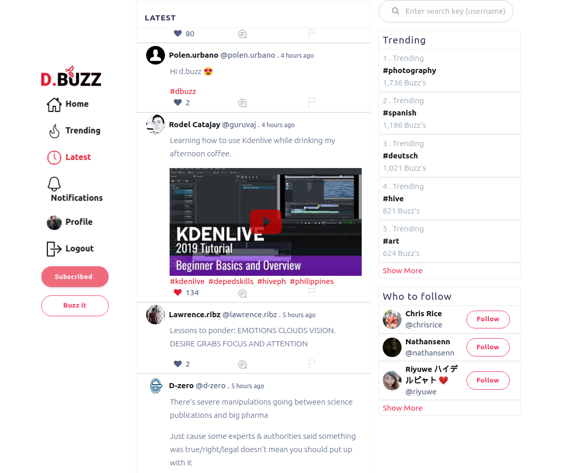 dbuzz landing page