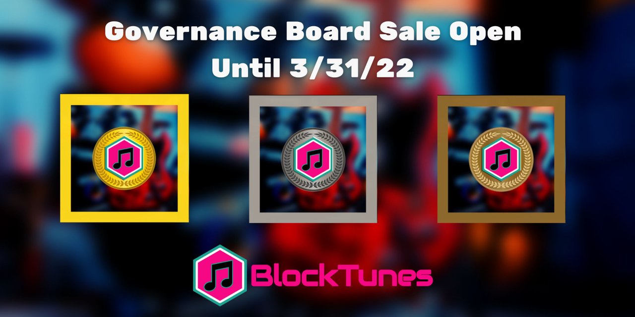 BlockTunes Governance Board Sales Open Until 3/31/22 - Polygon Launch Cancelled - Investor Dividends Coming Soon!