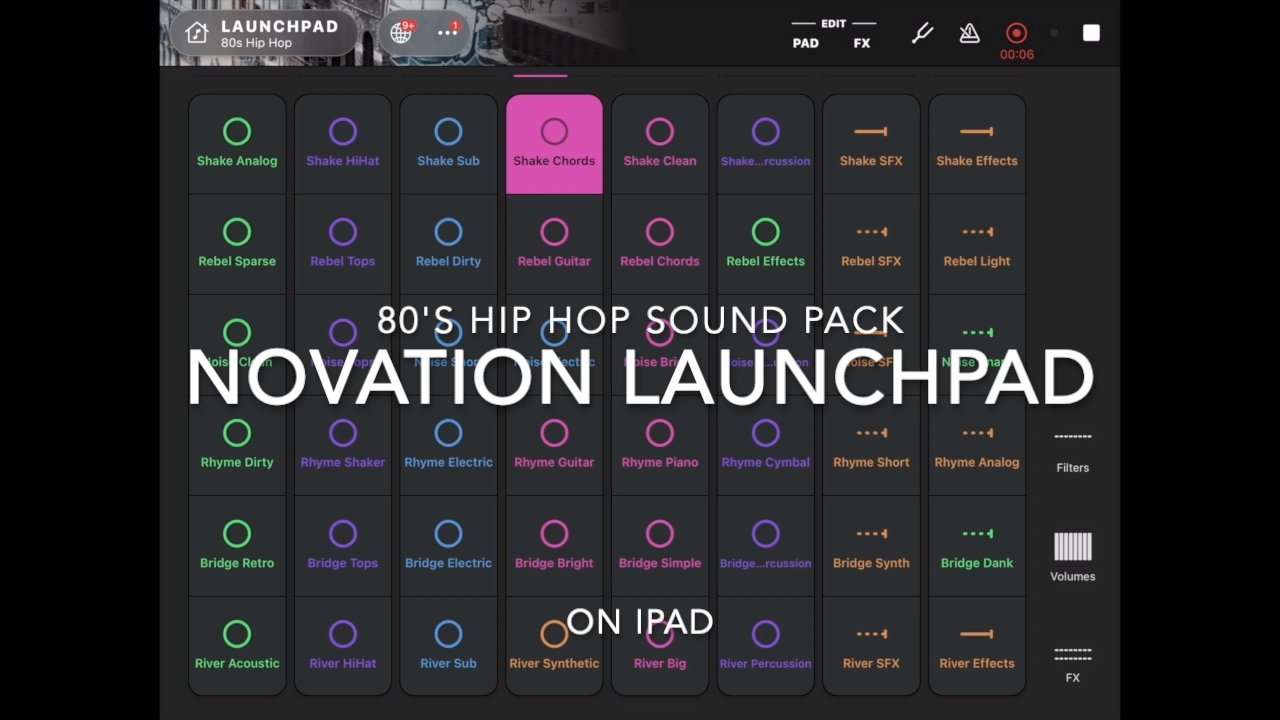 80s Hip Hop Soundpack - Novation Launchpad on iPad