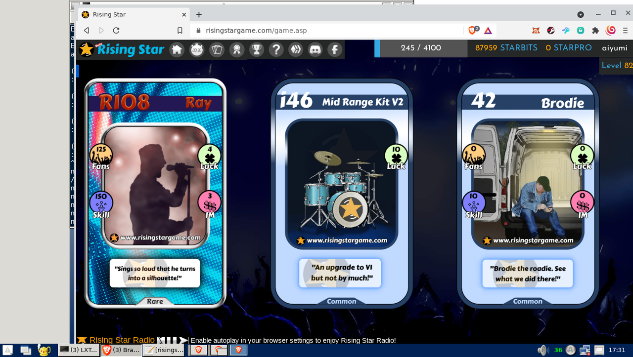 The three cards that I got from the second free pack