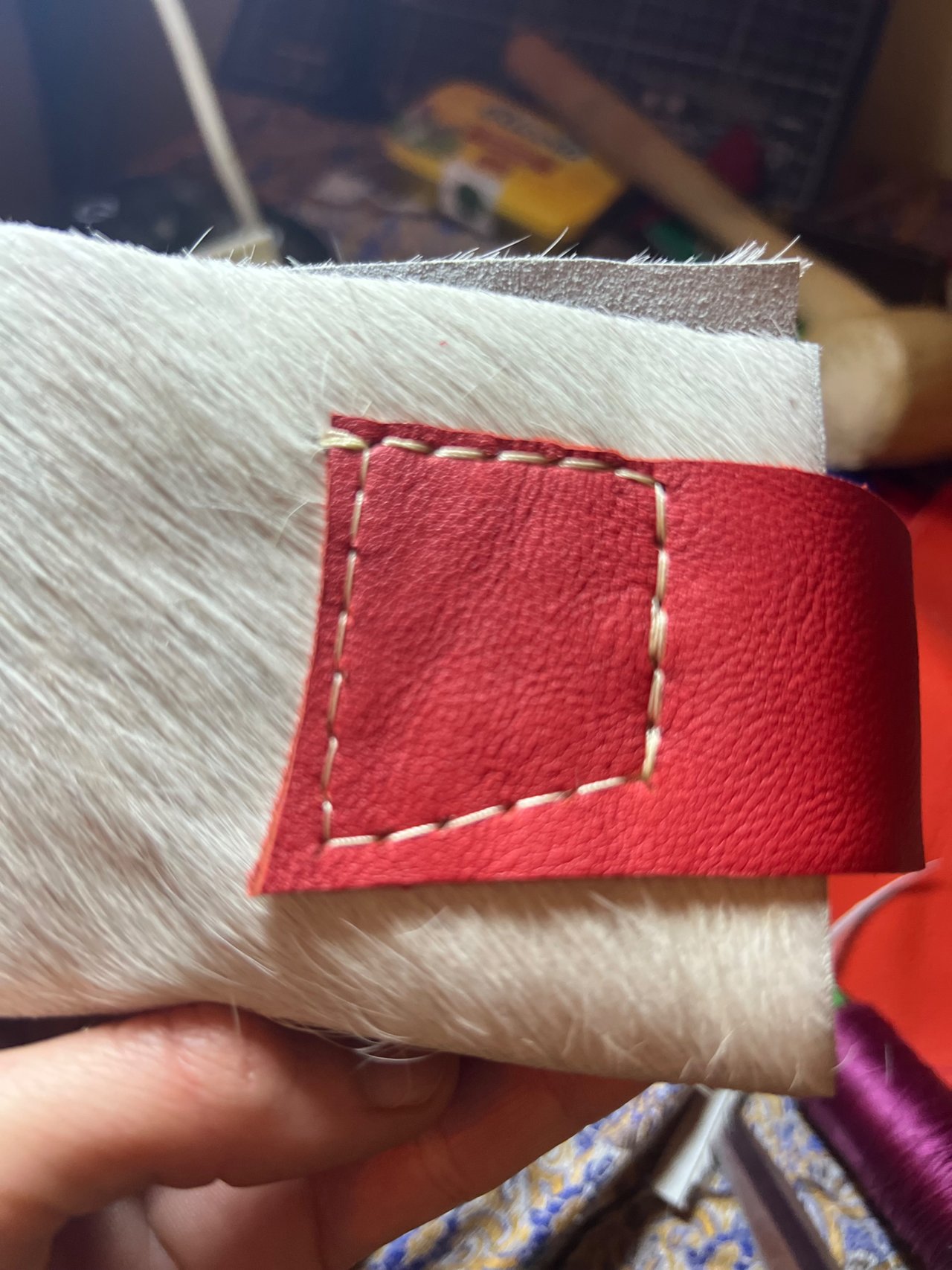 Main Stitch of the Wallet Edge Done & Closing system stitched: Done!