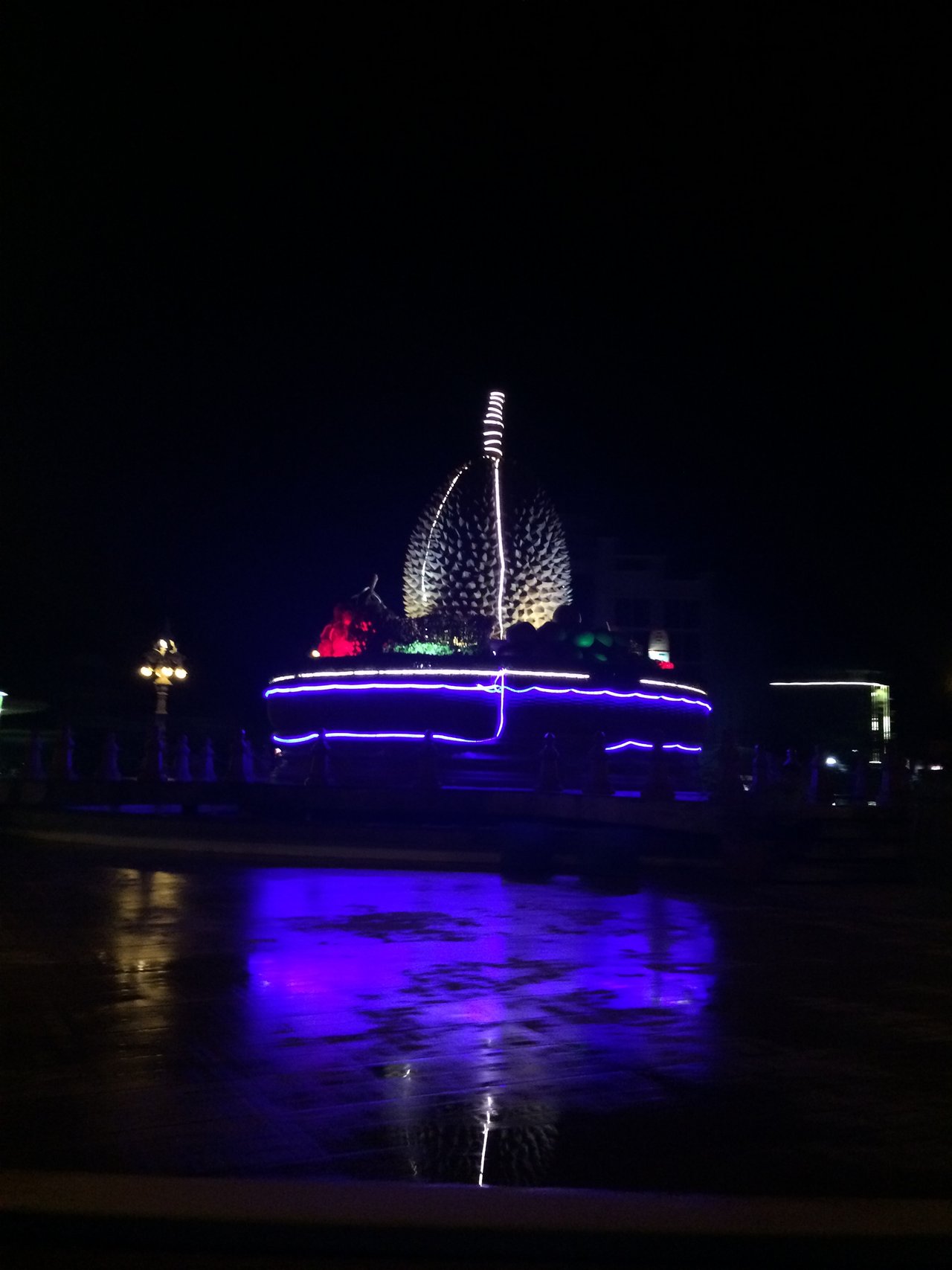 Ride around the Durian at night.