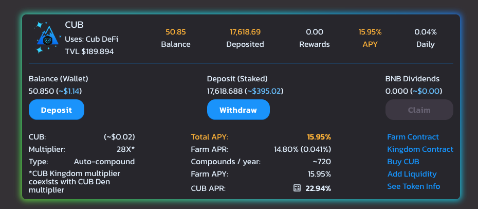 Kingdoms stake CUBDEFI