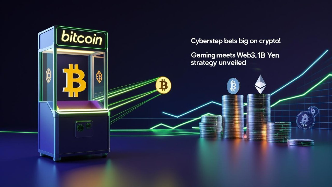 _ Canva Thumbnail Prompt___Title Text (bold, eye-catching)___ CyberStep Bets Big on Crypto!__Subtitle (smaller font)___ Gaming Meets Web3_ 1B Yen Strategy Unveiled__Visual Elements___Main image_ An arcade claw machine grabbing.jpg