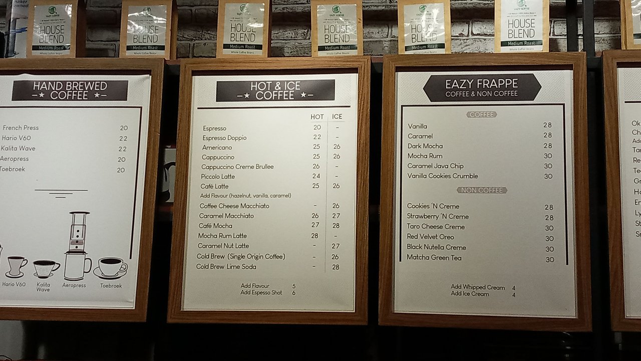 Coffee & non-coffee selection