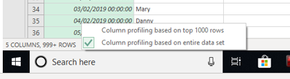 ata profiling views in power query