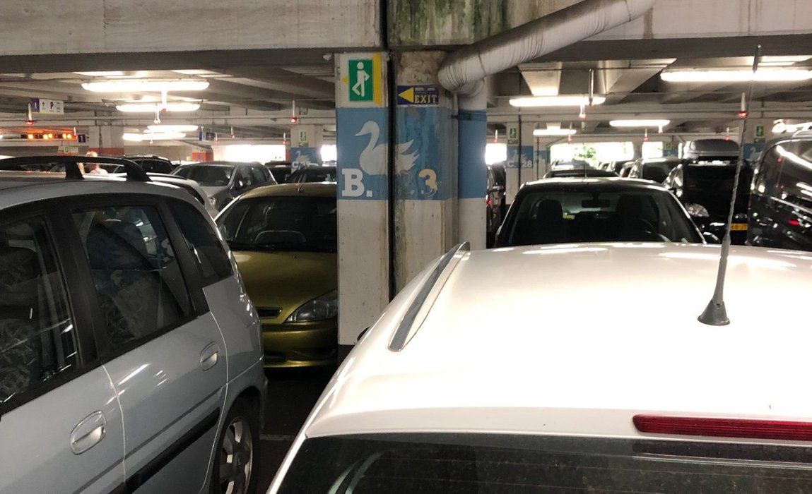 Car parked in line B.23