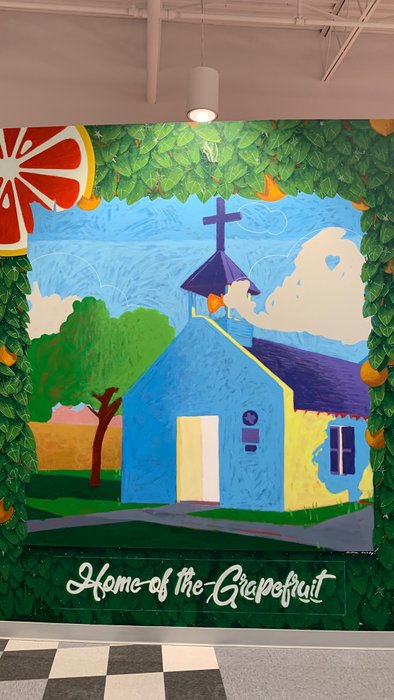 This mural is about the chapel which inspired the name of our city, Mission, Texas.