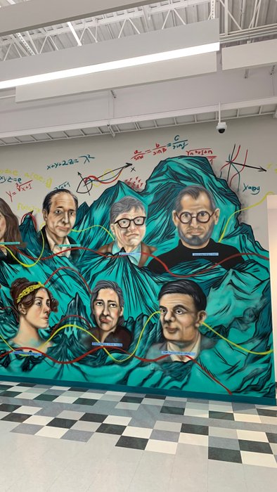 This mural is about computer science, which the Center promotes for the community. 