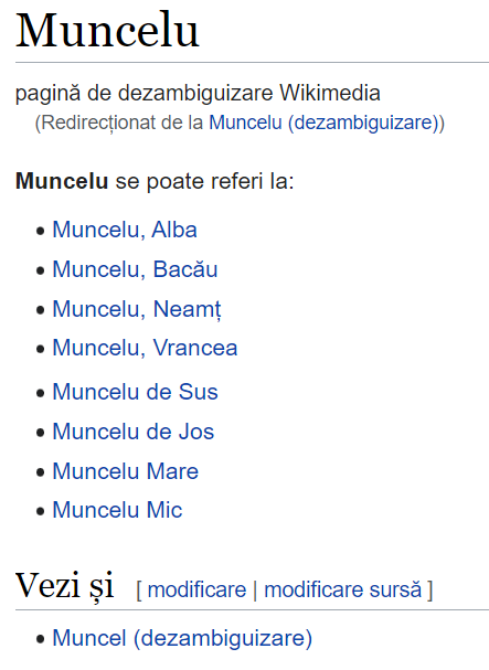Rumuńskie ”muńcoły” wg Wikipedii