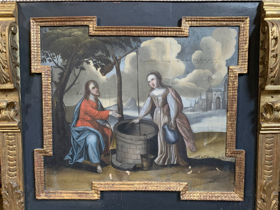 Ikona przedstawiająca scenę z Ewangelii wg. Jana - Jezus i kobieta samarytańska przy studni