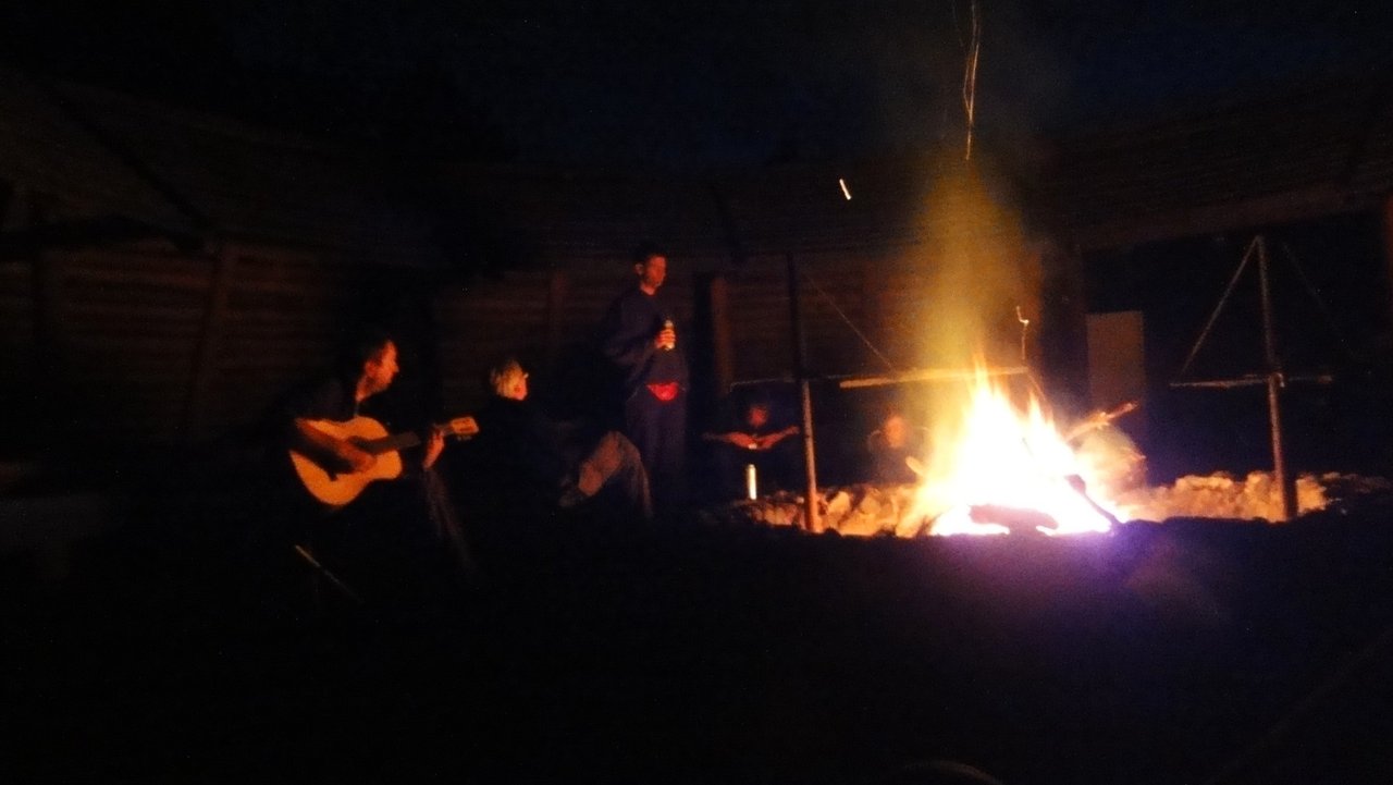 With a little bit of music, played on the water damaged guitar